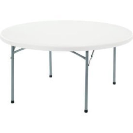 NATIONAL PUBLIC SEATING Interion® 60" Round Plastic Folding Table, White INT-BT60R-21